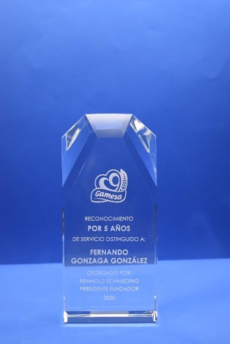 Cristal Grabado en 3D Laser