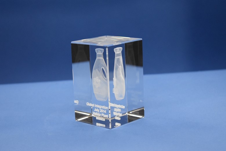 Cristal Grabado en 3D Laser