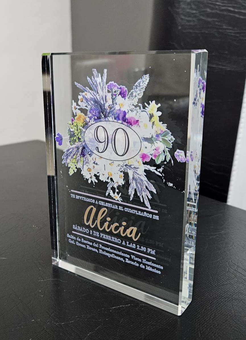 Cristal Grabado en 3D Laser
